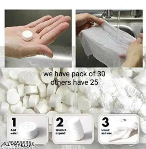 30 pcs Coin Wet Magic Toffee Facial Tissue