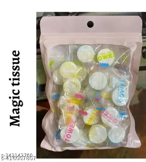 30 pcs Coin Wet Magic Toffee Facial Tissue
