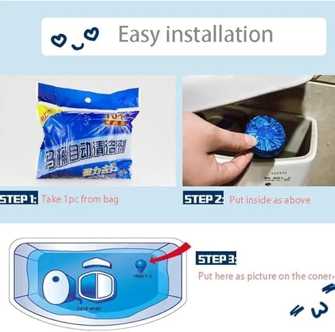 10 Pieces Bathroom Disinfection Cleaning Tablets, Helps Remove Descal, Lime and Yellowing Toilet Special Scent